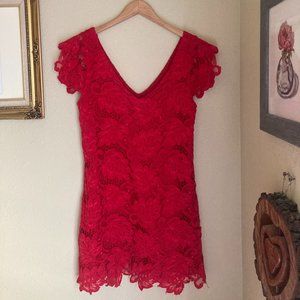 BB Dakota Red Lace Mini Dress